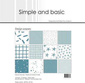 Simple and Basic "Aqua " Paper Pack 12x12 Inch 