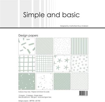 Simple and Basic "Sage " Paper Pack 12x12 Inch 