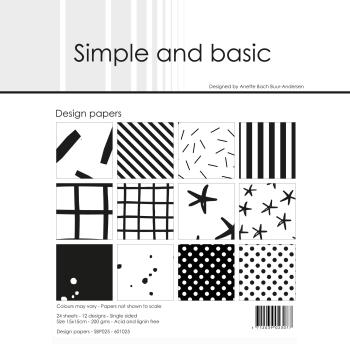 Simple and Basic "Jet Black " Paper Pack 6x6 Inch 