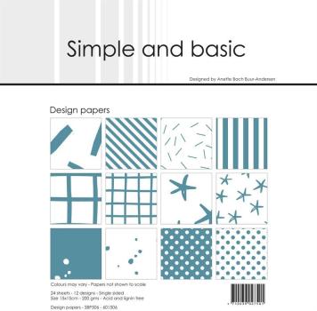 Simple and Basic "Aqua " Paper Pack 6x6 Inch 