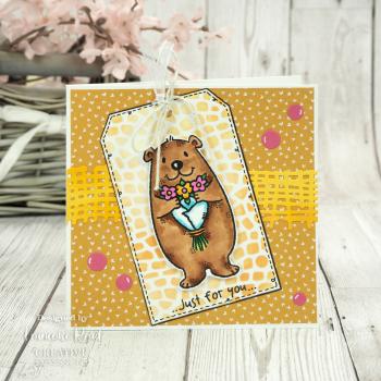 Woodware Flower Bear   Clear Stamps - Stempel 