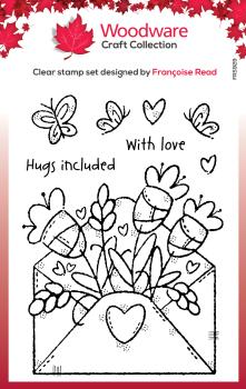 Woodware Flower Envelope   Clear Stamps - Stempel 