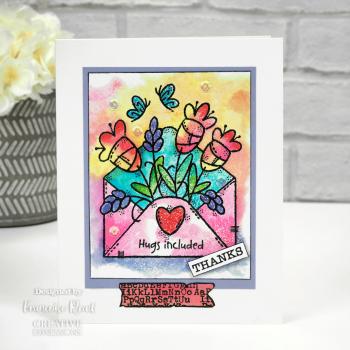 Woodware Flower Envelope   Clear Stamps - Stempel 