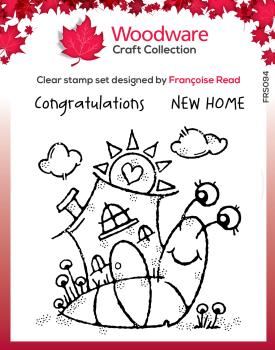 Woodware Happy House Snail   Clear Stamps - Stempel 
