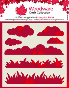 Woodware  Grass & Clouds Stencil  - Schablone