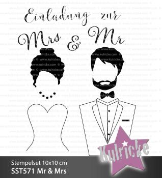 Kulricke Stempelset "Mr & Mrs" Clear Stamp Motiv-Stempel