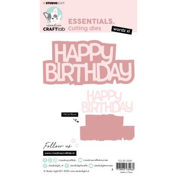 Creative Craft Lab - Studio Light - Dies - Wordz XL Happy Birthday - Stanze 