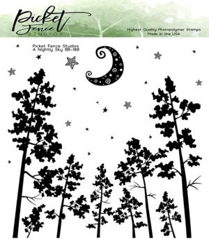 Picket Fence Studios - Clear Stamp - "A Nightly Sky " Stempel 
