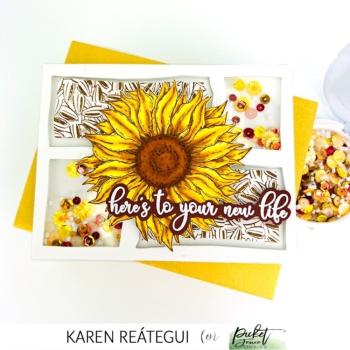 Picket Fence Studios -  Yellow Bottlecap Flowers Sequin Mix  - Pailetten