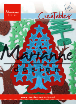Marianne Design Creatables - Dies -  Tiny's Christmas Tree With Stars  - Präge - und Stanzschablone 