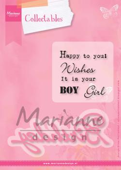 Marianne Design -Collectables - Stamp & Dies -  Eline's Birthday  - Stempel und Stanzschablone