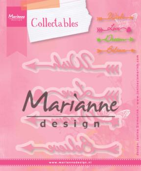 Marianne Design Collectables -  Dies - Jenine's Arrow Sentiments  - Präge - und Stanzschablone 