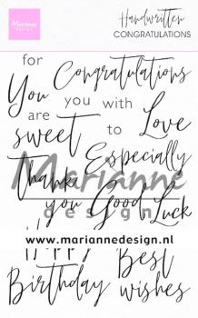 Marianne Design - Clear Stamps -  Handwritten Congratulations - Stempel 