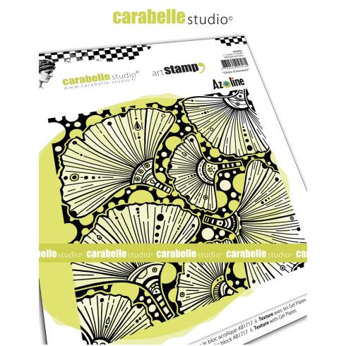 Carabelle Studio - Cling Stamp Art - square Autumn ginko - Stempel