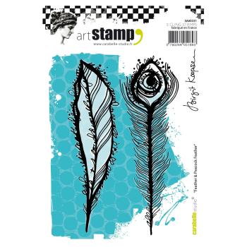 Carabelle Studio - Cling Stamp Art -  Feather - Peacock Feather - Stempel