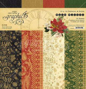 Graphic 45 "Warm Wishes" 12x12" Patterns & Solid Pad