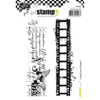 Carabelle Studio - Cling Stamp Art -  Collage Texte et Negatif - Stempel