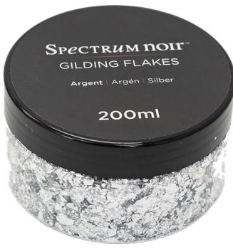 Spectrum Noir - Gilding Flakes - Argent - Silber  - 200ml - Dekometallflocken