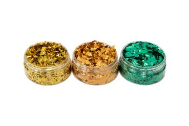 Spectrum Noir - Gilding Flakes - Patina - Sunglow - Rich Copper - Verdigiris - 3x50ml - Dekometallflocken