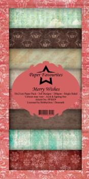 Paper Favourites - " Merry Wishes " - Slim Paper Pack - 3x8 Inch 