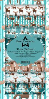 Paper Favourites - "  Moose Christmas  " - Slim Paper Pack - 3x8 Inch 