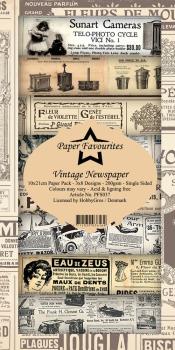 Paper Favourites - "  Vintage Newspaper  " - Slim Paper Pack - 3x8 Inch 