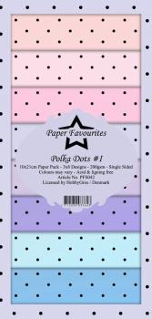 Paper Favourites - "  Polka Dots #1  " - Slim Paper Pack - 3x8 Inch 