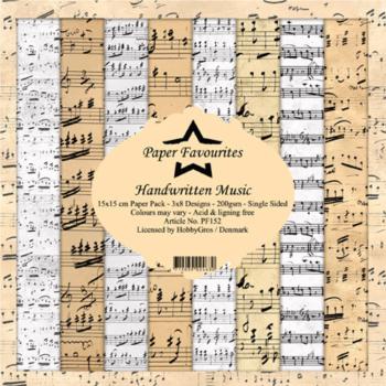 Paper Favourites - "  Handwritten Music  " - Paper Pack - 6x6 Inch