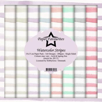 Paper Favourites - "  Watercolor Stripes  " - Paper Pack - 6x6 Inch