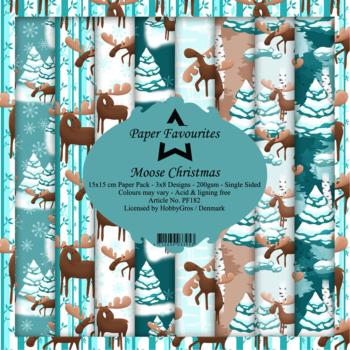 Paper Favourites - "  Moose Christmas  " - Paper Pack - 6x6 Inch