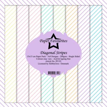 Paper Favourites - "  Diagonal Stripes  " - Paper Pack - 6x6 Inch