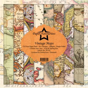 Paper Favourites - "  Vintage Maps  " - Paper Pack - 6x6 Inch