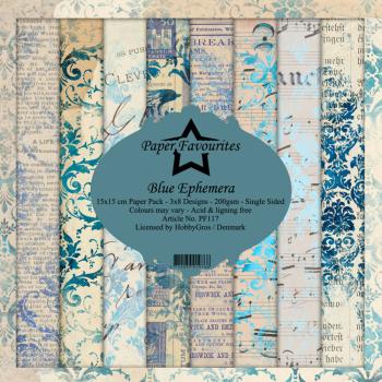 Paper Favourites - "  Blue Ephemera  " - Paper Pack - 6x6 Inch