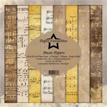 Paper Favourites - "  Music Papers  " - Paper Pack - 12x12 Inch