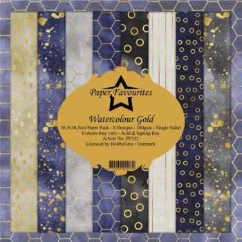 Paper Favourites - "  Watercolour Gold  " - Paper Pack - 12x12 Inch