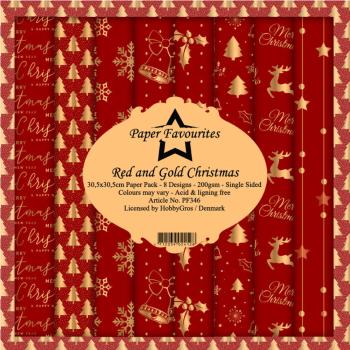 Paper Favourites - "  Red and Gold Christmas  " - Paper Pack - 12x12 Inch