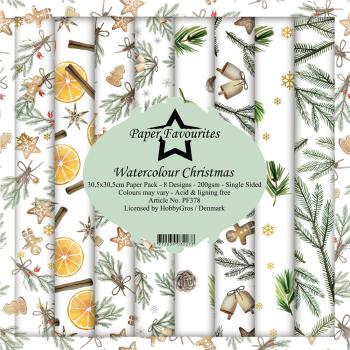 Paper Favourites - "  Watercolour Christmas  " - Paper Pack - 12x12 Inch