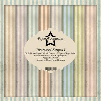 Paper Favourites - "  Distressed Stripes I  " - Paper Pack - 12x12 Inch