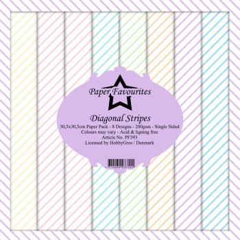 Paper Favourites - "  Diagonal Stripes  " - Paper Pack - 12x12 Inch