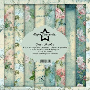 Paper Favourites - "  Green Shabby  " - Paper Pack - 12x12 Inch