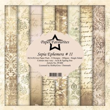 Paper Favourites - "  Sepia Ephemera # II  " - Paper Pack - 12x12 Inch