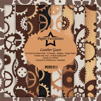 Paper Favourites - "  Leather Gears  " - Paper Pack - 12x12 Inch