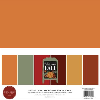 Carta Bella "Welcome Fall" 12x12" Coordinating Solids Paper Pack - Cardstock