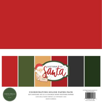 Carta Bella "Letters To Santa" 12x12" Coordinating Solids Paper Pack - Cardstock