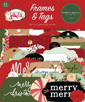 Carta Bella - Ephemera Frames & Tags - "Letters To Santa" - Stanzteile & Anhänger 