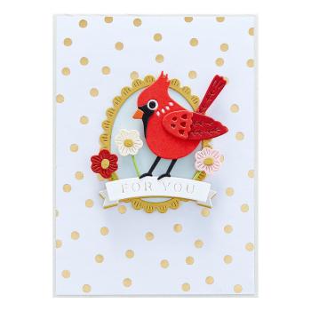 Spellbinders Dies "Tweet Cardinal Etched" Stanzschablonen