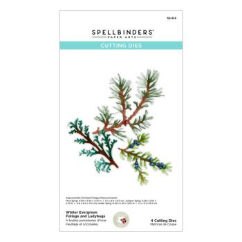 Spellbinders Dies "Winter Evergreen Foliage and Ladybugs Etched" Stanzschablonen