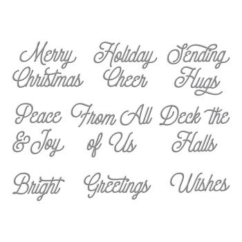 Spellbinders Dies "Mix & Match Holiday Greetings Etched" Stanzschablonen