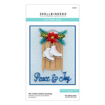 Spellbinders Dies "Mix & Match Holiday Greetings Etched" Stanzschablonen