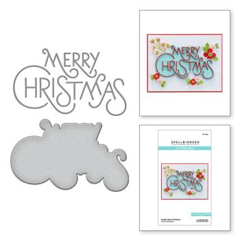 Spellbinders Dies "Stylish Merry Christmas Etched" Stanzschablonen